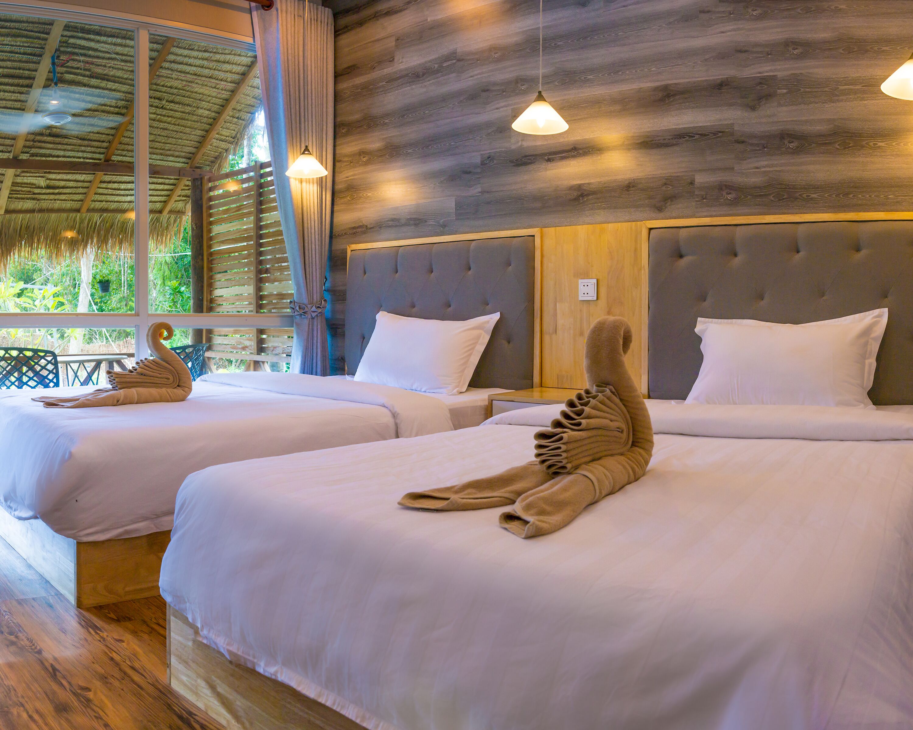 standard twin room garden view | 1 bedroom, in-room safe, blackout curtains, free wifi