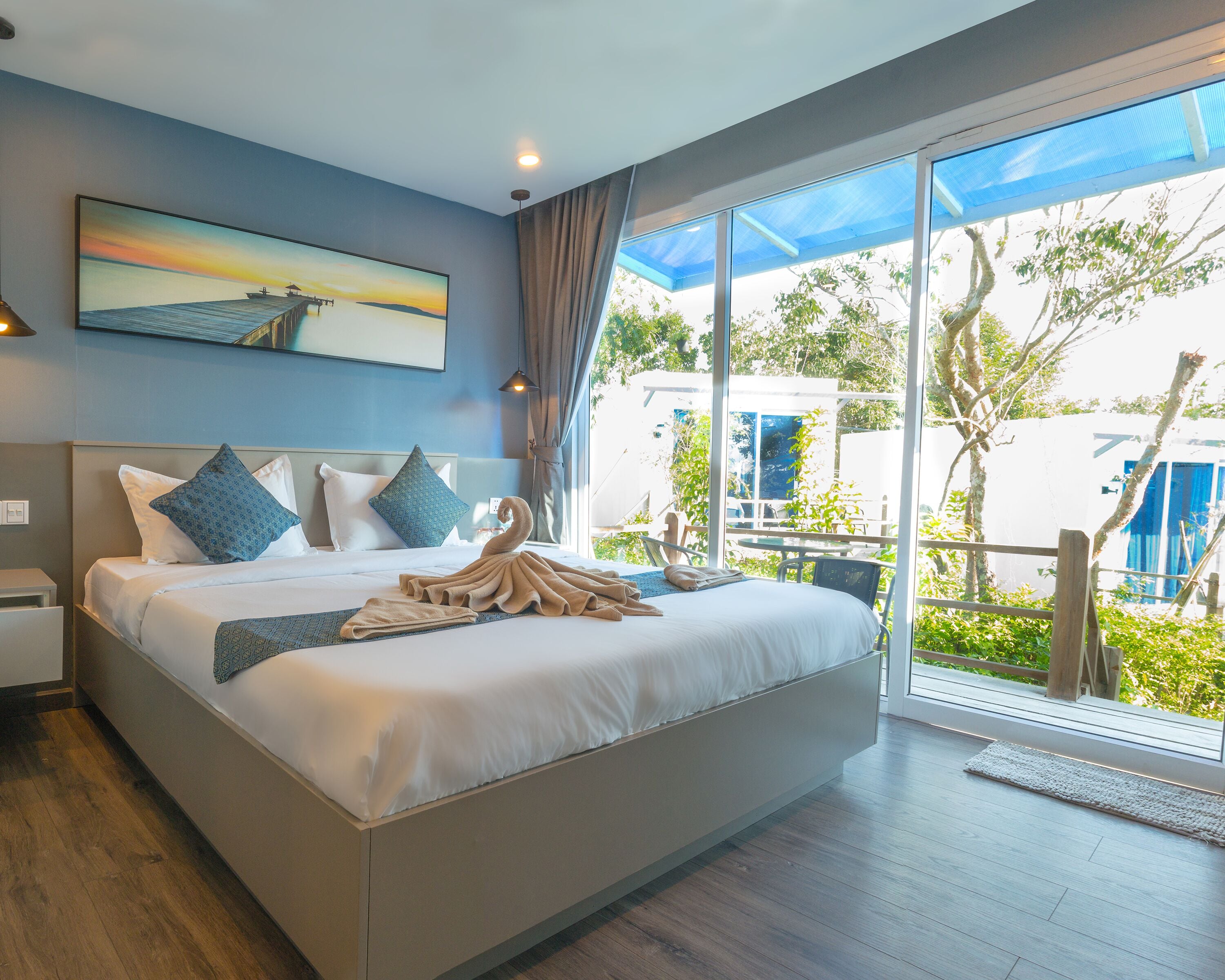 Deluxe Double Bungalow Garden View | Cofres nos quartos, cortinas blackout, Wi-Fi de cortesia, roupa de cama