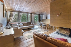 TV, fireplace - Chalet d'autore - Corte delle Dolomiti - 5 beds (Borca di Cadore)
