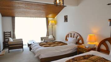 Desk, free WiFi, bed sheets