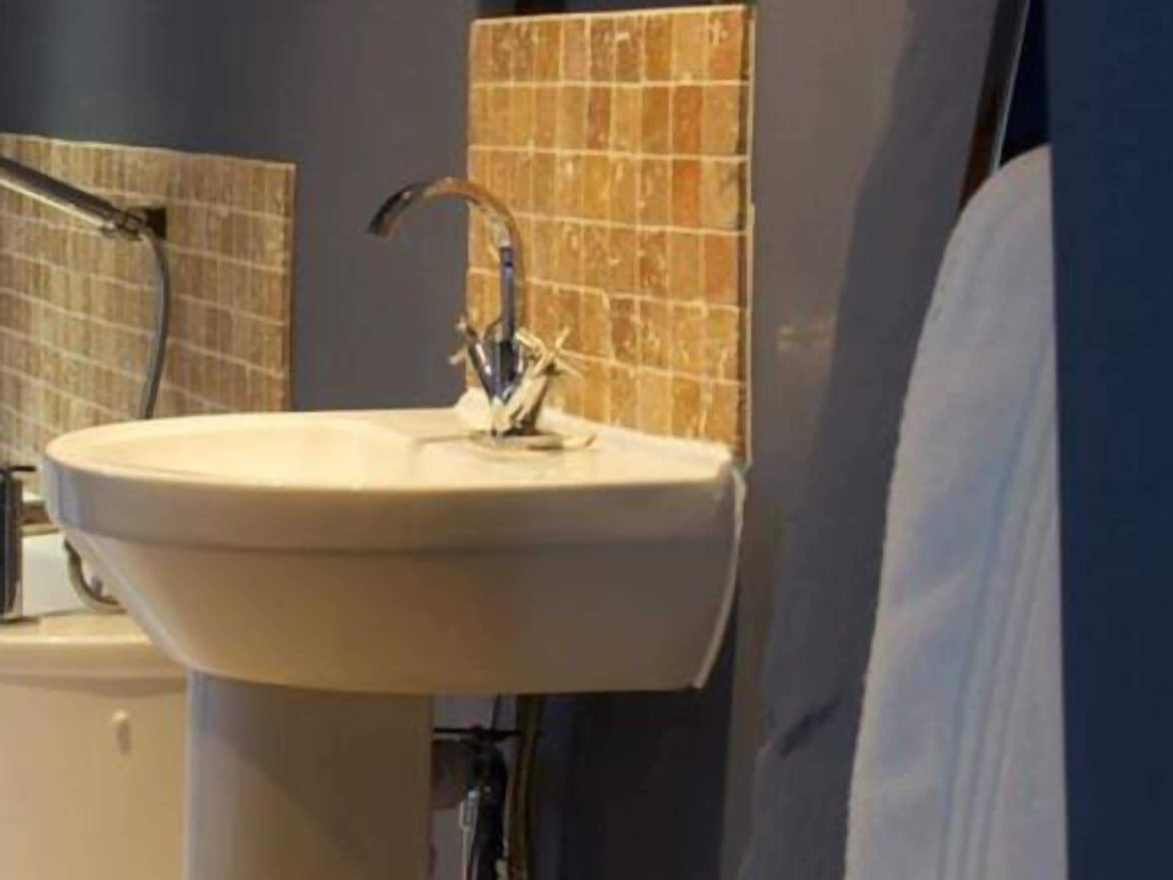 basic double room, ensuite (room 2) | bathroom | hair dryer, towels