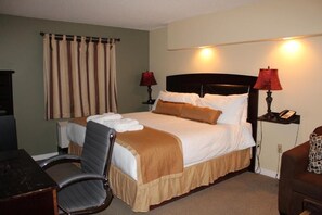 In-room safe, desk, laptop workspace, blackout drapes