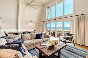 House, 3 Bedrooms | Living area - Roomy Chalet-Style Beachfront Condo with Private Beach Access by RedAwning (Fernandina Beach)