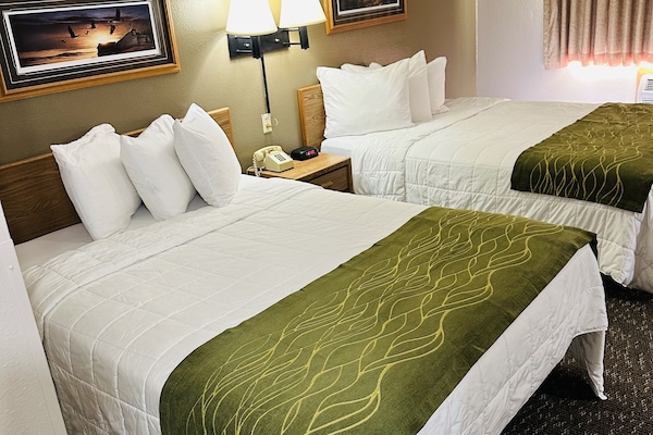 Standard Room, 2 Queen Beds | Iron/ironing board (on request), WiFi (free), bed sheets