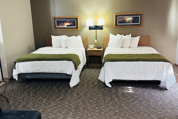 Standard Room, 2 Queen Beds | Iron/ironing board, free WiFi, bed sheets
