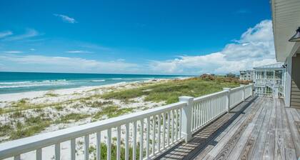 North end of Cape Gulf Front 1 level w/elevator from carport & screened-in porch