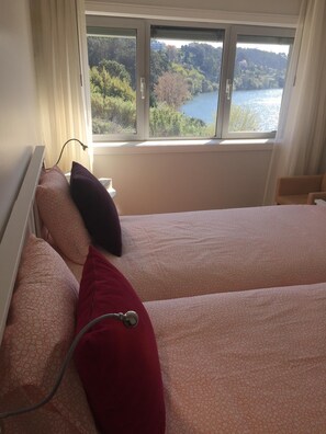 4 bedrooms, iron/ironing board, travel crib, internet