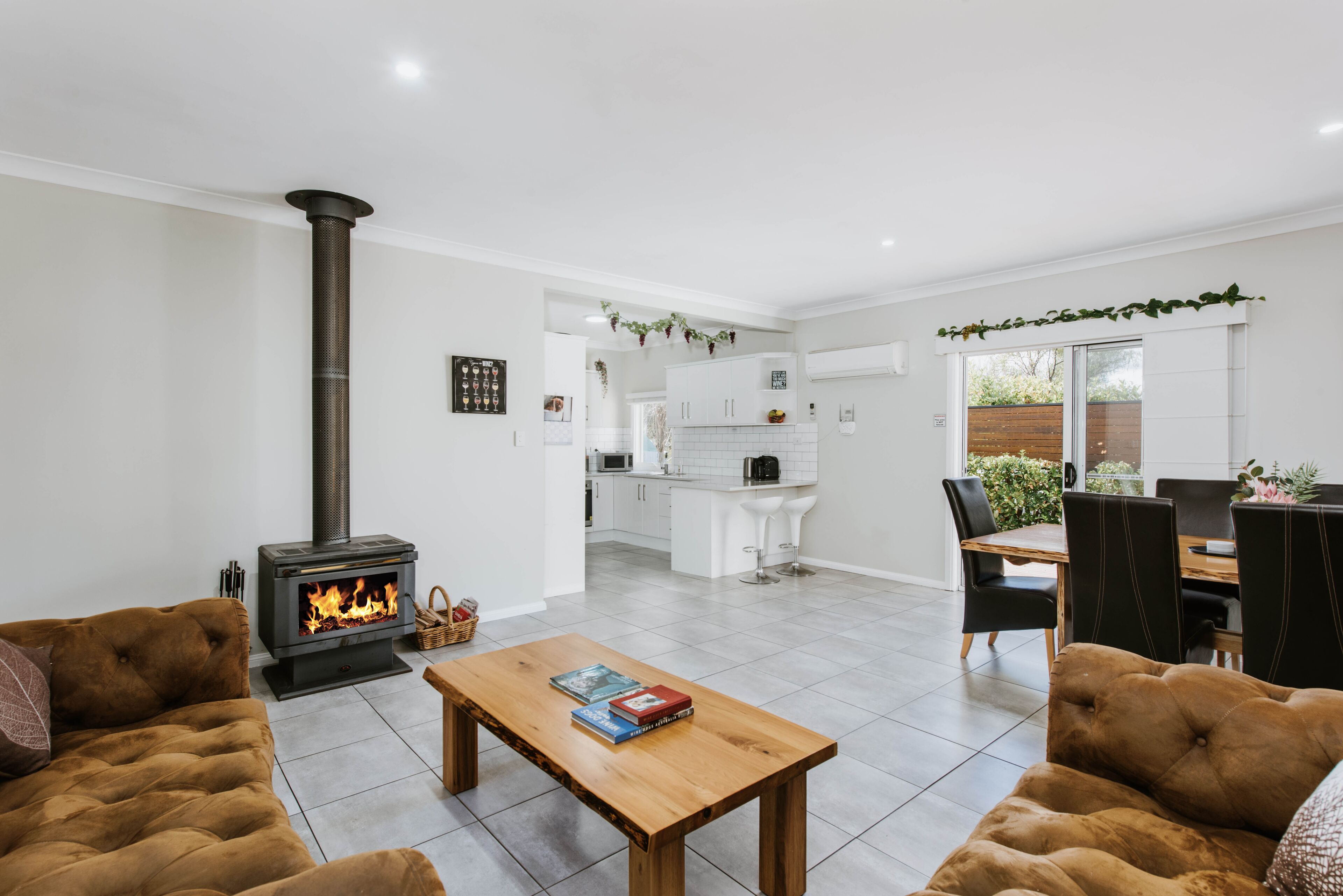 Smart TV, fireplace, Netflix, DVD player