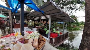 Outdoor banquet area