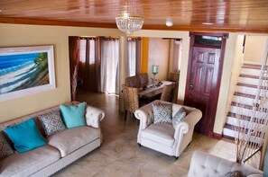 Smart TV, DVD player, music library, stereo