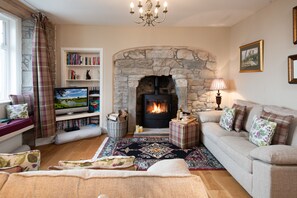 Smart TV, fireplace, DVD player, table football - Bartlehill Cottage, Idyllic Pet Friendly Cottage, Beautiful Scottish Borders (Coldstream)