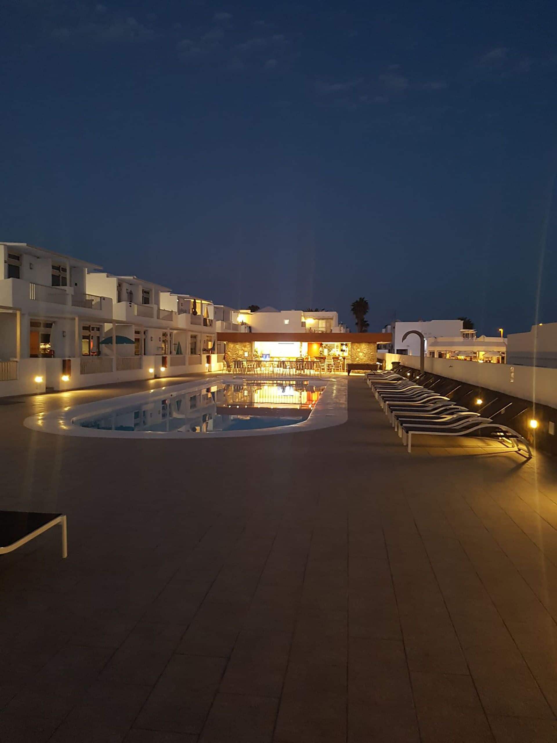 Outdoor pool, a heated pool, pool loungers