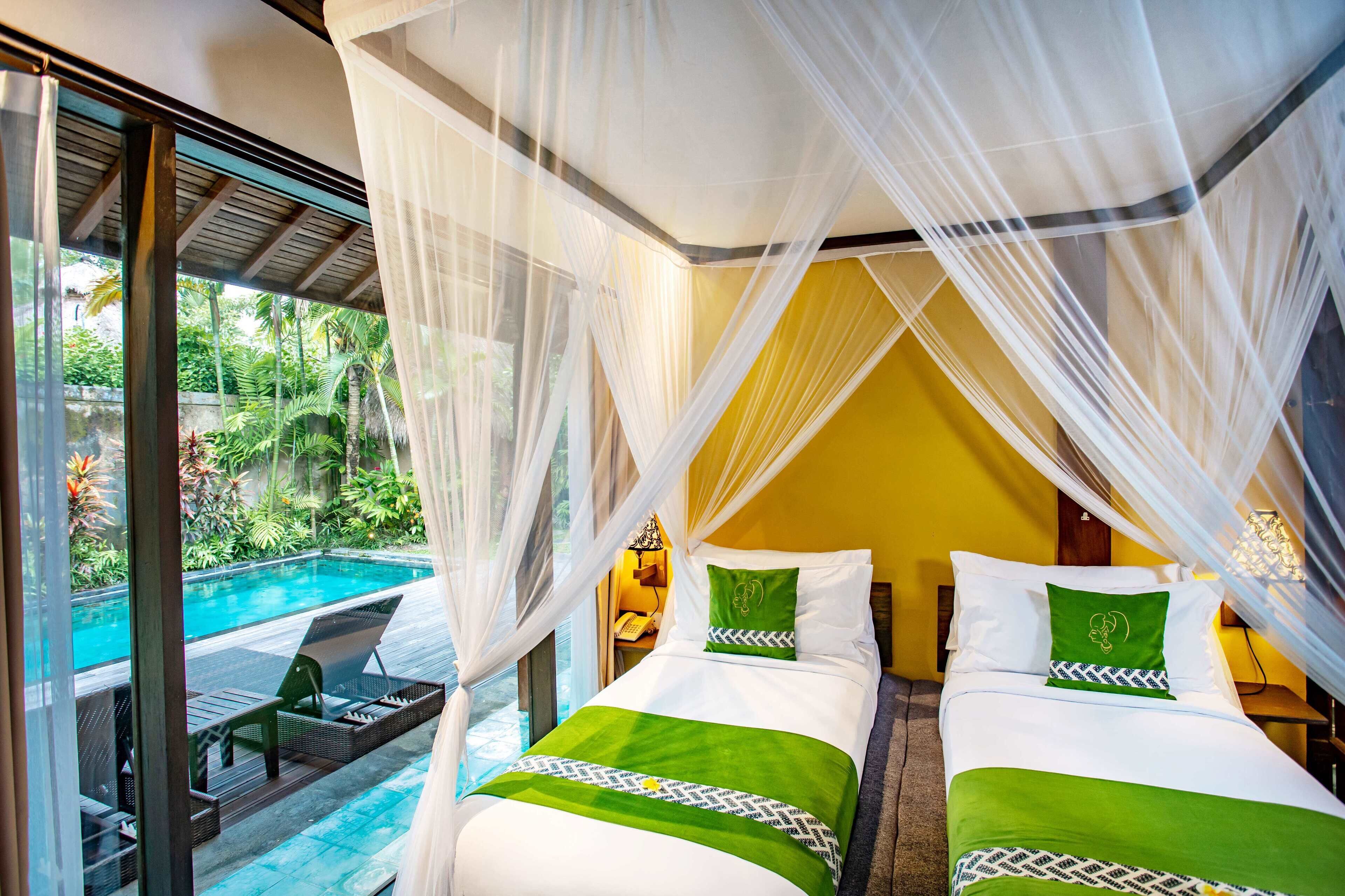 two bedroom residential private pool villas | 1 bedroom, desk, laptop workspace, iron/ironing board