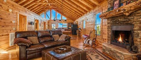 TV, fireplace, DVD player, stereo