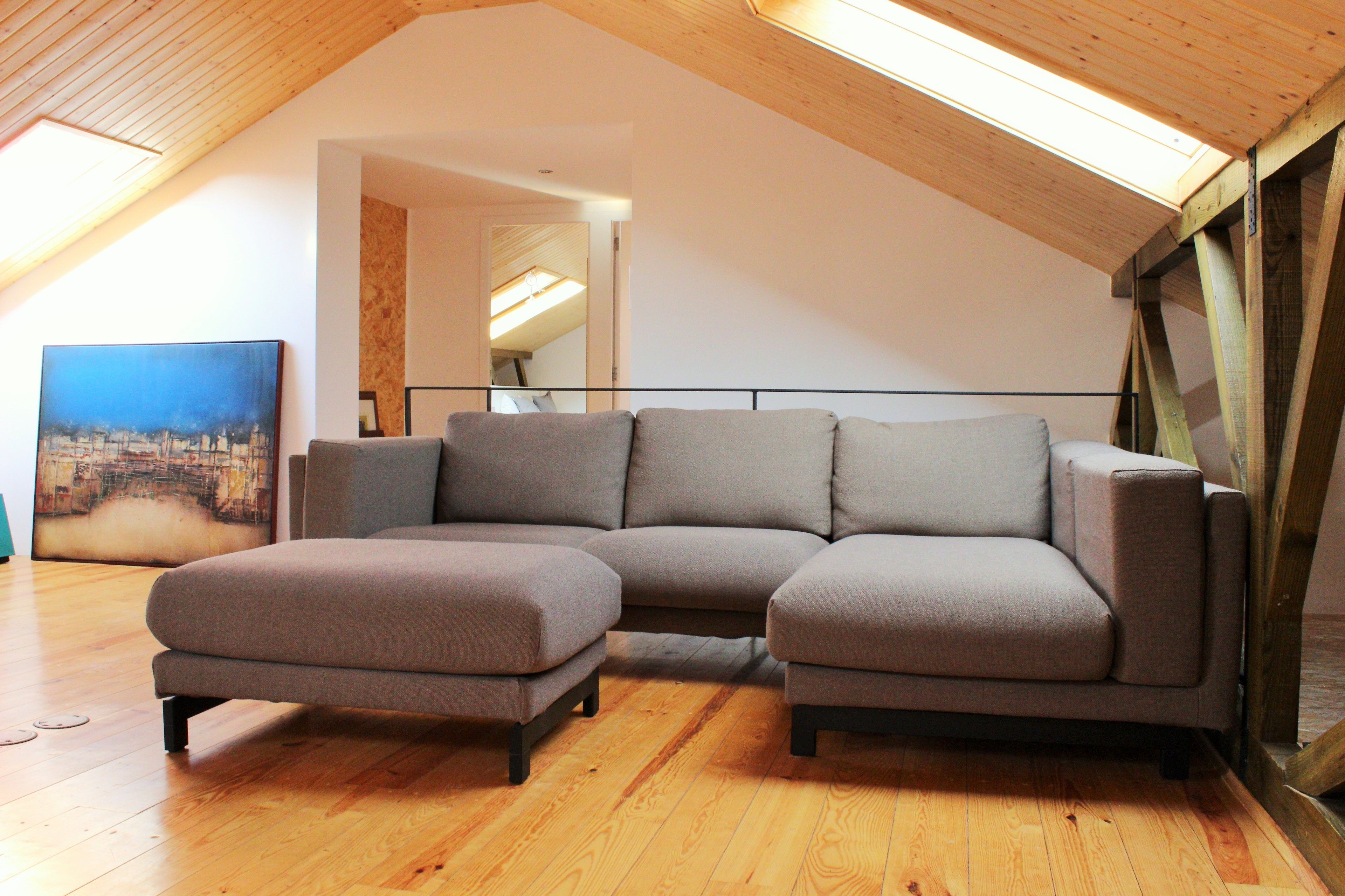 city loft, 2 double beds, kitchen | living room