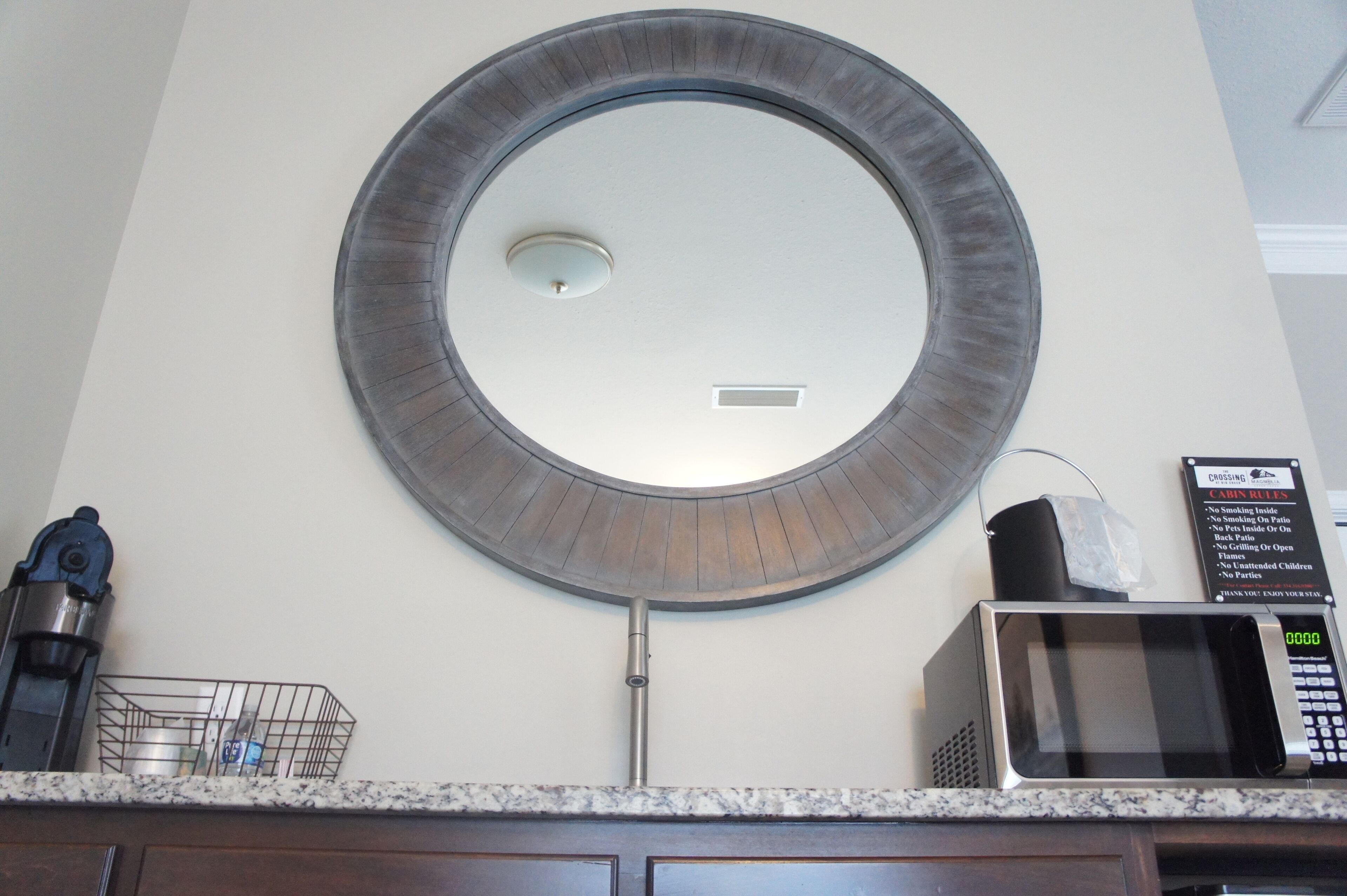 comfort cabin, 1 king bed | private kitchen | mini-fridge, microwave, coffee/tea maker, coffee grinder