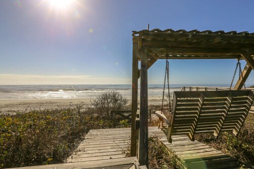 See, Hear & Feel the Ocean from this Beach Bungalow with Private Multi-Level Deck & Swing Chair!