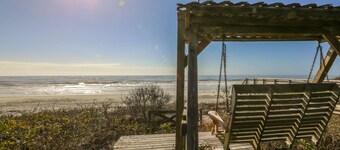 See, Hear & Feel the Ocean from this Beach Bungalow with Private Multi-Level Deck & Swing Chair!