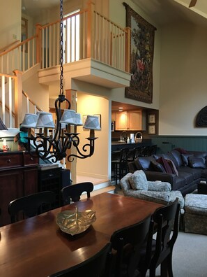 Smart TV, fireplace, DVD player, books