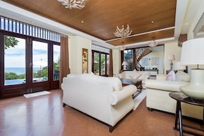 4 Bedrooms Luxury Villa with Ocean View | Living area | Flat-screen TV
