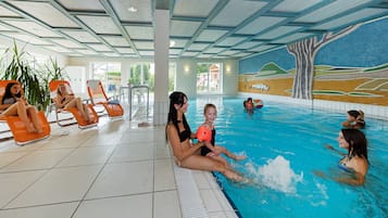 Indoor pool, pool loungers