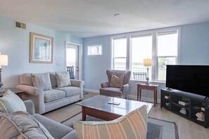 TV, DVD player - Riverfront condo w Open & Screened-In Porches with Water & Marsh Views and Community Pool (Folly Beach)