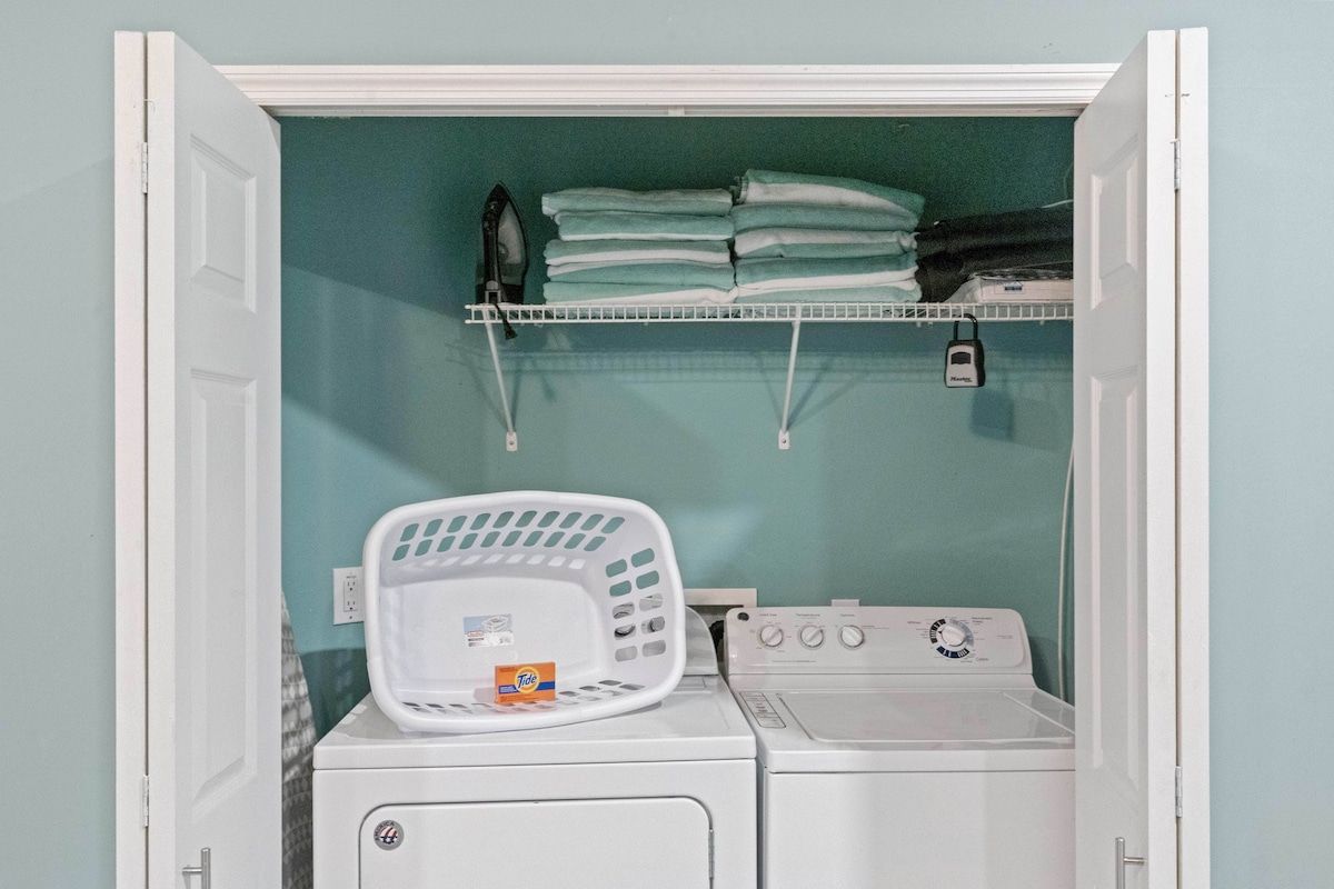 This welcoming house has laundry facilities including a washer and dryer.