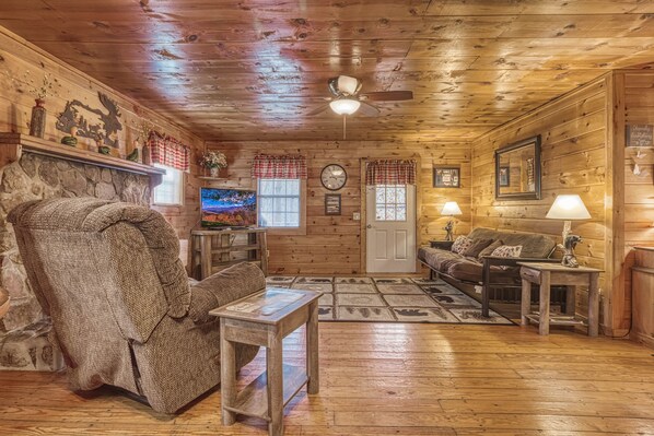 TV, fireplace, DVD player