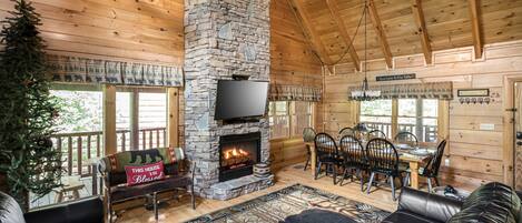 Flachbildfernseher, Kamin, Videospiele, DVD-Player