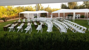 Outdoor banquet area