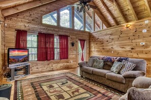 TV, fireplace, DVD player, stereo