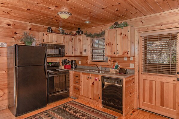 Microwave, dishwasher, coffee/tea maker