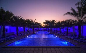 Outdoor pool, open 9:00 AM to 8 PM, pool umbrellas, pool loungers - Fujairah Hotel & Resort (Al-Fujairah)