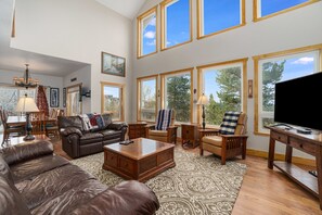 Smart TV, fireplace, video games, table football