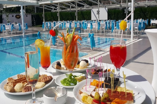 Outdoor banquet area