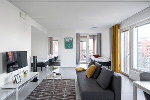 Standard Apartment, 1 Bedroom | Living area | 39-inch flat-screen TV with cable channels, TV