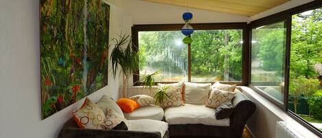 Televisión, chimenea, reproductor de DVD, libros