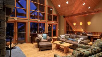 Televisión, chimenea, videojuegos y reproductor de DVD