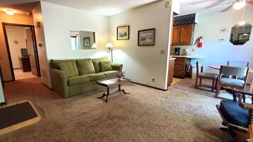 TV, fireplace, DVD player, stereo