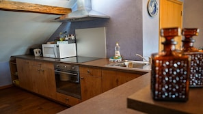 Standard-Apartment | Eigene Kochnische | Kühlschrank, Mikrowelle, Herdplatte, Geschirrspüler