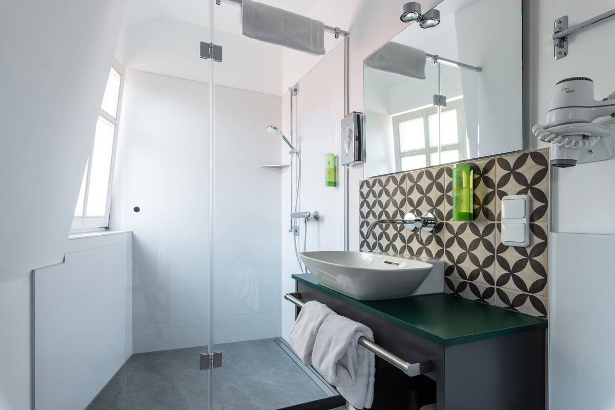 double room | bathroom | hair dryer, slippers, towels