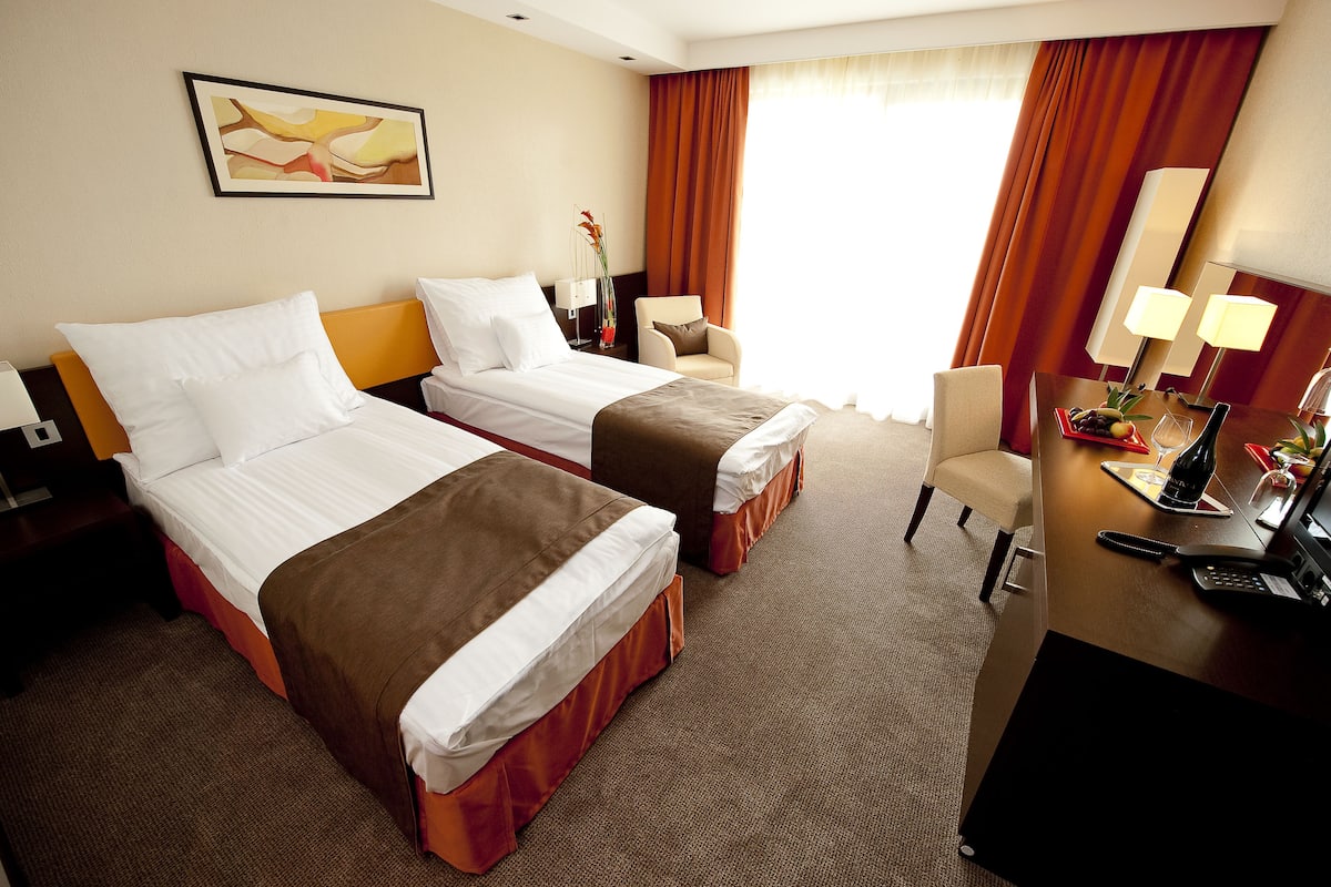 Chambre Standard double ou avec lits jumeaux | Minibar, coffre-fort, bureau, accĂšs au Wi-Fi (inclus)