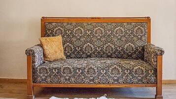 Romantic Villa, Garden View | Living area | Fireplace