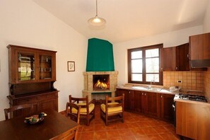 Appartement, 1 slaapkamer | Woonruimte | Flatscreentelevisie en een open haard