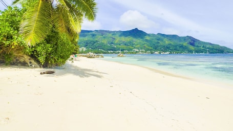 On the beach, beach towels