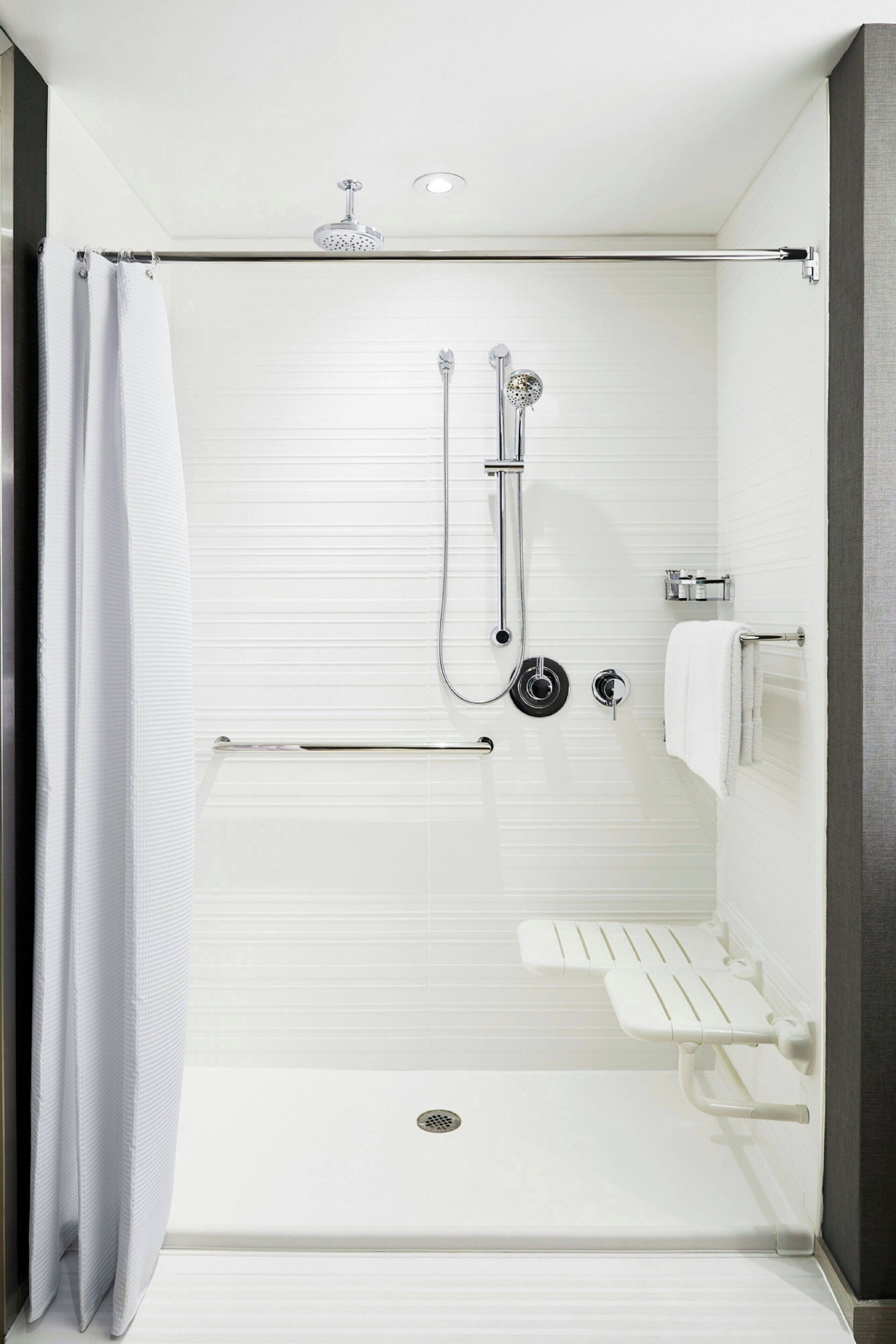 shower, rainfall showerhead, free toiletries, hair dryer