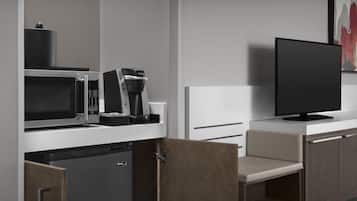 In-room safe, desk, laptop workspace, blackout curtains