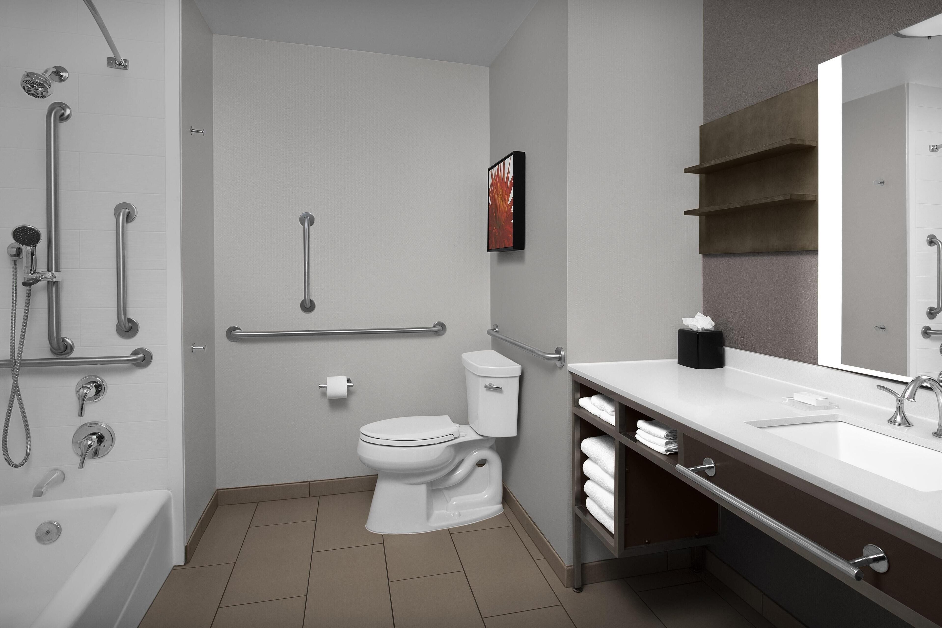 free toiletries, hair dryer, towels