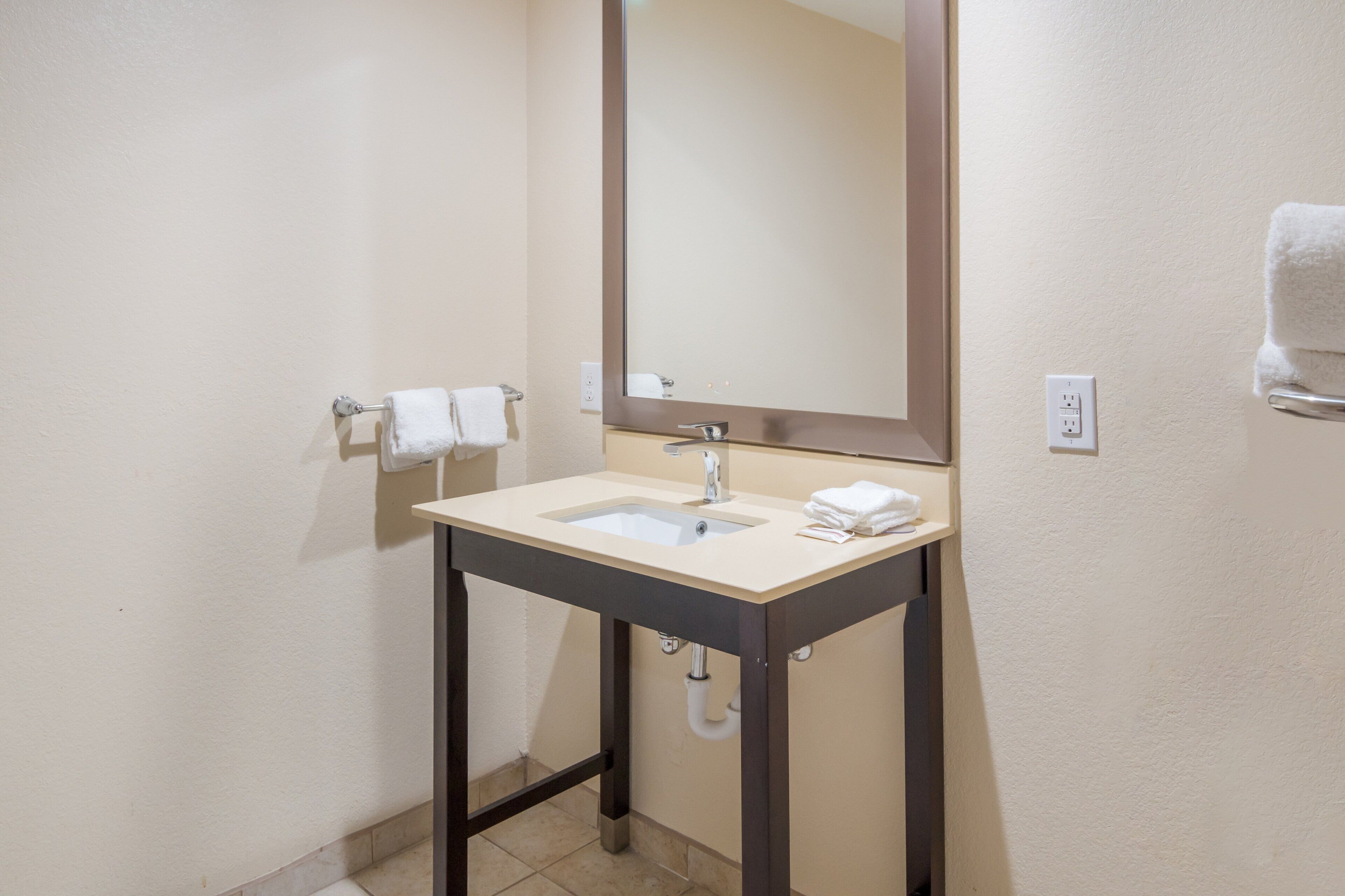 free toiletries, hair dryer, towels