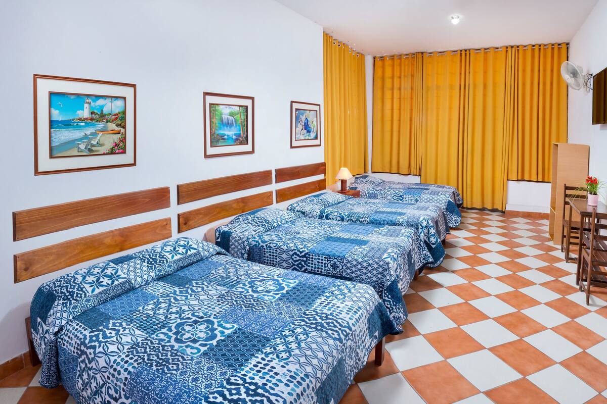 Desk, free WiFi, bed sheets
